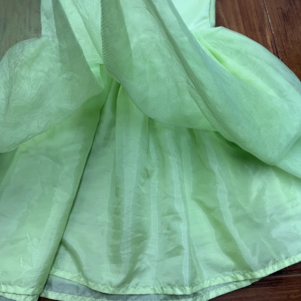Disney Princess Tiana Dress Costume Cosplay Size 7/8 Hologram Halloween - Picture 7 of 7
